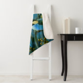 Couverture Sherpa Oiseaux jaunes bleus petits (En situation)