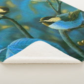 Couverture Sherpa Oiseaux jaunes bleus petits (3/4)