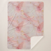 Couverture Sherpa Oiseaux roses dorés (Devant)