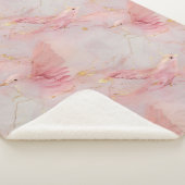 Couverture Sherpa Oiseaux roses dorés (3/4)