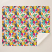 Couverture Sherpa Oiseaux tropicaux géométriques (Devant (Horizontal))