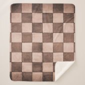 Couverture Sherpa Old black and white tiled stone wall texture backg (Devant)