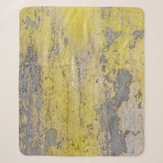 Couverture Sherpa Old gray concrete wall with peeling yellow paint. (Devant)