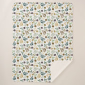 Couverture Sherpa Olivier et Feuille Motif d'automne (Devant)