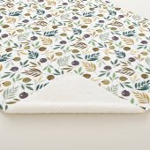 Couverture Sherpa Olivier et Feuille Motif d'automne (3/4)