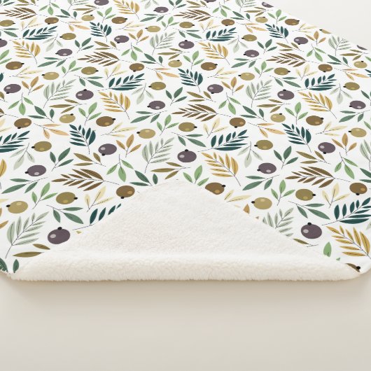 Couverture Sherpa Olivier et Feuille Motif d'automne (3/4)