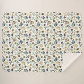 Couverture Sherpa Olivier et Feuille Motif d'automne (Devant (Horizontal))