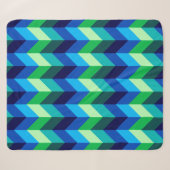 Couverture Sherpa Ombré Chevron Bleu Vert Moyen (Devant (Horizontal))