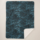 Couverture Sherpa Ombre d'impression bleu noir Zebra (Devant)