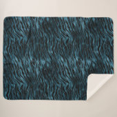 Couverture Sherpa Ombre d'impression bleu noir Zebra (Devant (Horizontal))