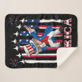 Couverture Sherpa Oncle patriotique Sam Dabbing 4 juillet (Devant (Horizontal))