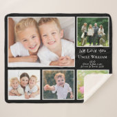 Couverture Sherpa Oncle We Love You Photo Collage Noir (Devant (Horizontal))