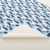 Couverture Sherpa Ondes Narwhal Allover Imprimer bleu (3/4)