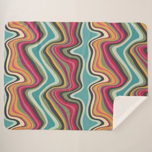 Couverture Sherpa ondes rétro MANA (Devant (Horizontal))