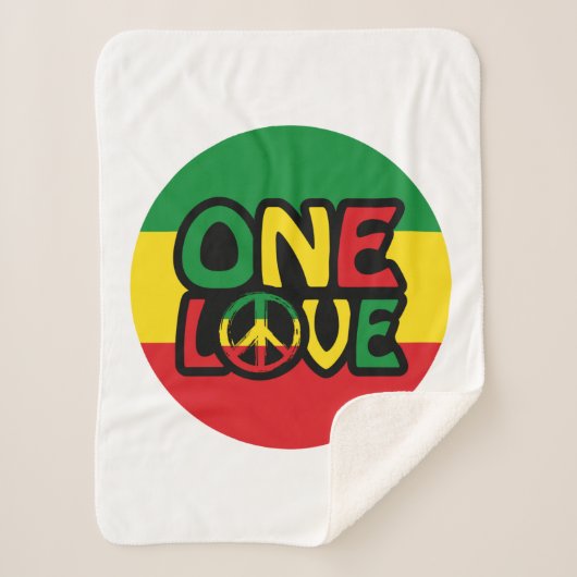 Couverture Sherpa One Love, Reggae design avec des couleurs reggae (Devant)