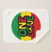 Couverture Sherpa One Love, Reggae design avec des couleurs reggae (Devant (Horizontal))