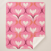 Couverture Sherpa Oogne de coeur rose chic (Devant)