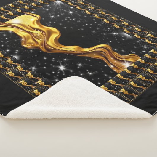 Couverture Sherpa Opulent Galaxy Stream Full Liquid Gold Black Monoc (3/4)