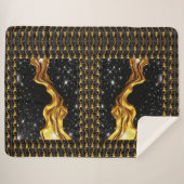 Couverture Sherpa Opulent Galaxy Stream Liquid Gold Black Monochrome (Devant (Horizontal))