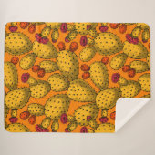 Couverture Sherpa Opuntie de floraison en jaune (Devant (Horizontal))