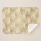 Couverture Sherpa Or & blanc Art déco Motif sans couture (Devant (Horizontal))