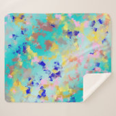 Couverture Sherpa or, bleu, blanc, or, motif textile, affiche (Devant (Horizontal))