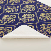 Couverture Sherpa Or & bleu : Damas de luxe (3/4)