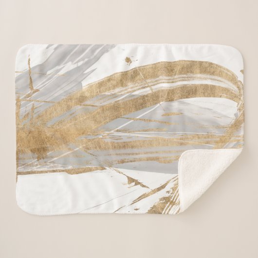 Couverture Sherpa Or et gris (Devant (Horizontal))