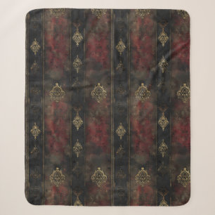 Couverture Sherpa Or Persan Damask Noir Motif (4)
