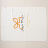Couverture Sherpa Orange arc jingle Mingle rétro boho famille nomdat (Devant (Horizontal))