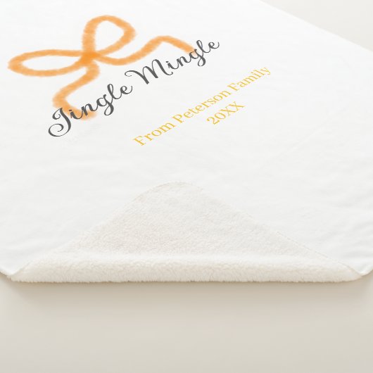 Couverture Sherpa Orange bow jingle Mingle retro boho family namdate (3/4)