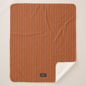 Couverture Sherpa Orange chaud - Frappe automnale avec vos initiales (Devant)