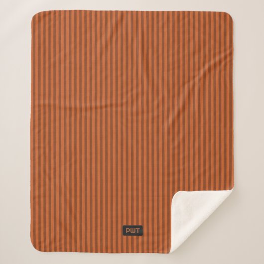 Couverture Sherpa Orange chaud - Frappe automnale avec vos initiales (Devant)