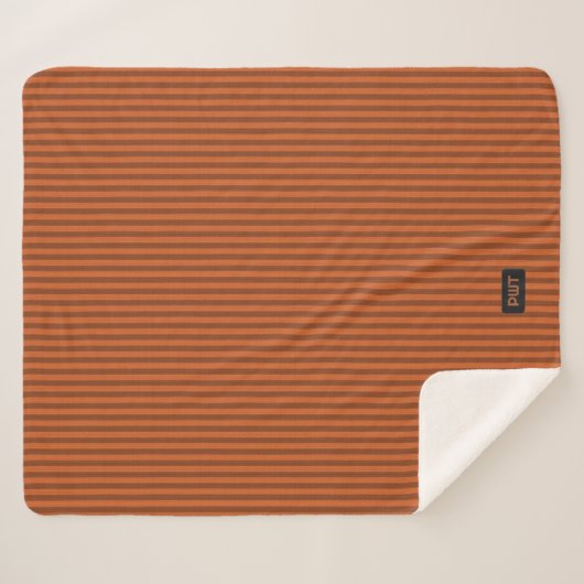 Couverture Sherpa Orange chaud - Frappe automnale avec vos initiales (Devant (Horizontal))
