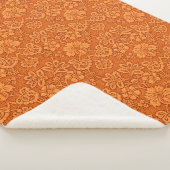 Couverture Sherpa Orange Damask Wallpaper Motif (3/4)