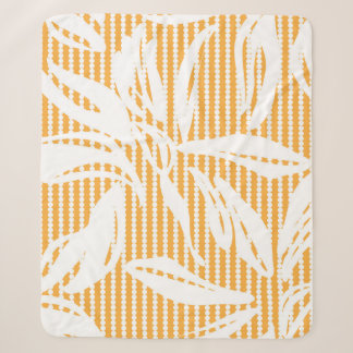 Couverture Sherpa Orange Floral sans couture motif avec backgr rayé