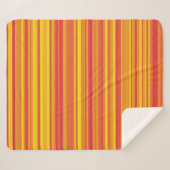 Couverture Sherpa Orange rouge jaune rayures (Devant (Horizontal))
