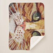 Couverture Sherpa Orange Tabby Peinture Détail Sherpa Blanket (Devant)