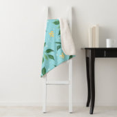 Couverture Sherpa Oranges, fleurs : textile sans couture motif. (En situation)
