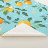 Couverture Sherpa Oranges, fleurs : textile sans couture motif. (3/4)
