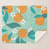 Couverture Sherpa Oranges florissantes en feuille. illustration (Devant (Horizontal))