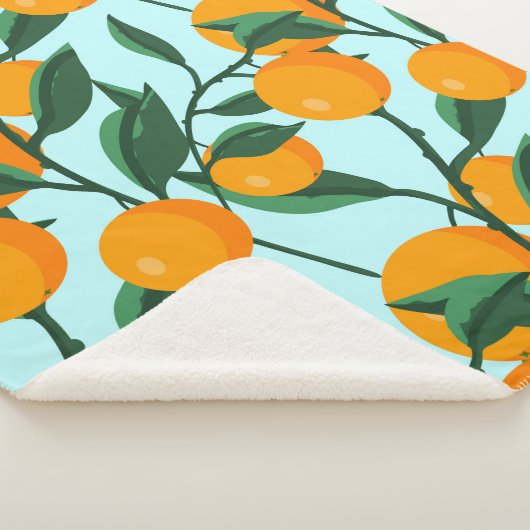 Couverture Sherpa oranges on leaf branches seamless pattern, citrus  (3/4)