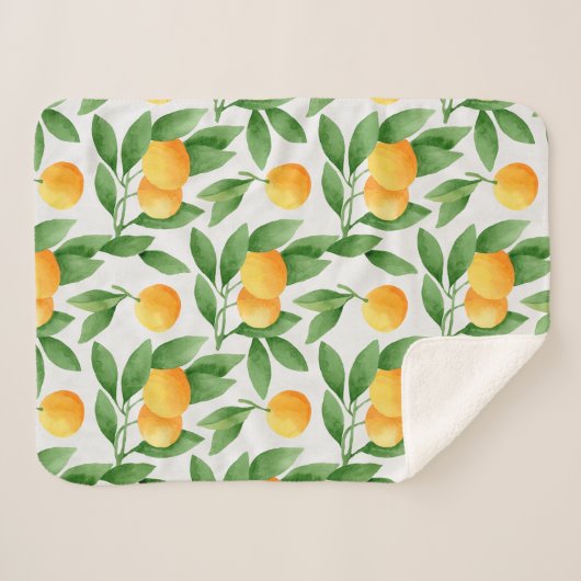 Couverture Sherpa Oranges ou mandarines motif (Devant (Horizontal))