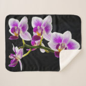 Couverture Sherpa Orchidée blanche et violette (Devant (Horizontal))