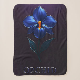 Couverture Sherpa Orchidée bleue