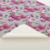 Couverture Sherpa Orchidées roses en fleur (3/4)