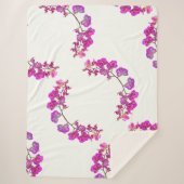 Couverture Sherpa Orchidées sur Arrière - plan clair Grosse couvertu (Devant)