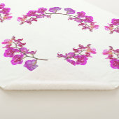 Couverture Sherpa Orchidées sur Arrière - plan clair Grosse couvertu (3/4)