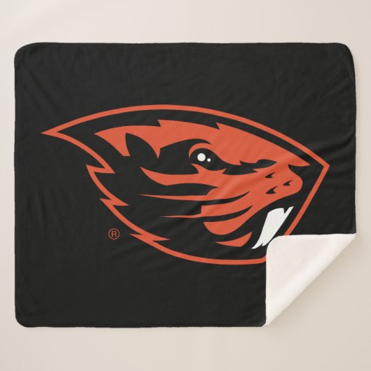 Couverture Sherpa Oregon State Beavers | Tête de castor (Devant (Horizontal))