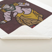 Couverture Sherpa Oreiller graphique de style miniature indien vinta (3/4)